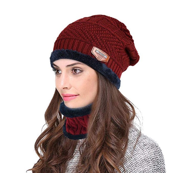 ✨✨BRAND NEW Winter Knit Skull Cap Beanie Hat with Neck Gaiter - Picture 3 of 6